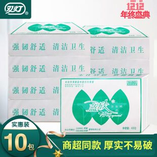 双灯蓝欣平板卫生纸厕纸实惠装 草纸450克厕所用加厚纸巾10包 老式