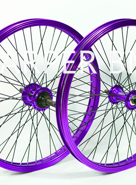 全新BMX小轮车表演车特技动作自行车轮组20寸铝合金车圈花鼓