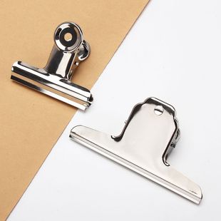 鼎力夹子固定夹紧万用新款桌面加厚不锈钢铁夹子文件夹山形夹