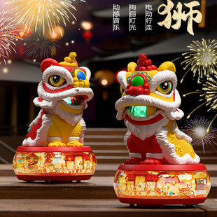 国潮电动锣鼓醒狮儿童舞狮玩具婴儿宝宝0到6个月抬头练习追视训练