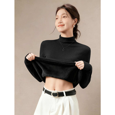 半高领德绒打底衫2025新款女
