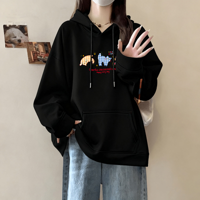 美式连帽卫衣女款小个子2025新款