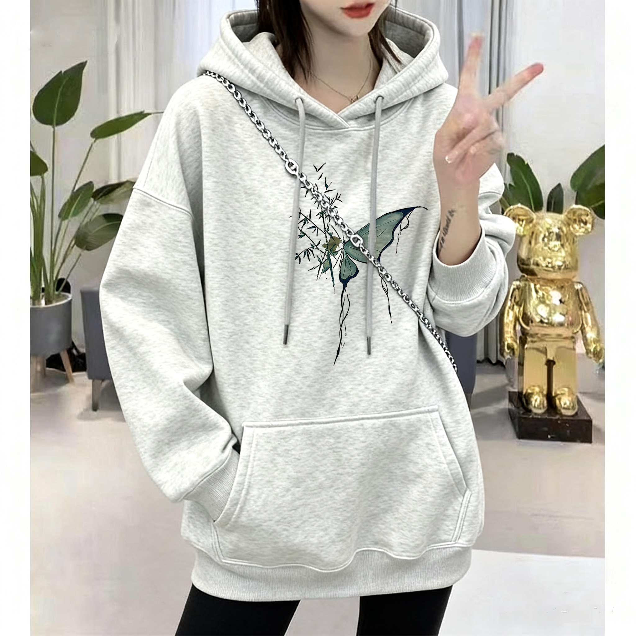 美式连帽卫衣女款2025新款