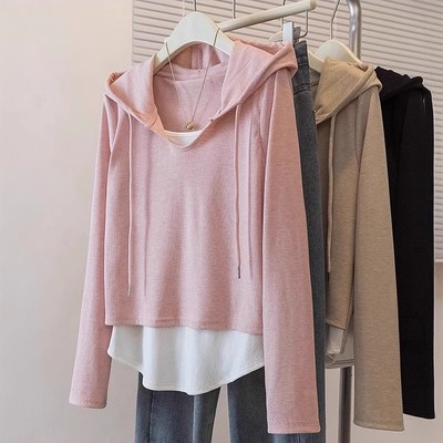 假两件上衣打底衫女秋冬内搭