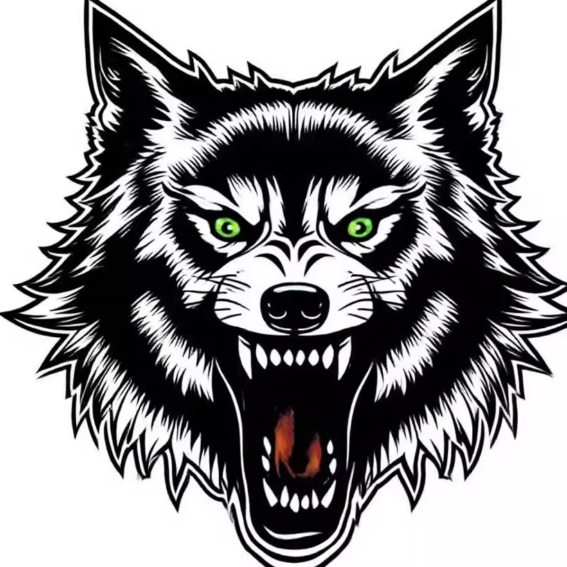 反光霸气狼头汽车车贴