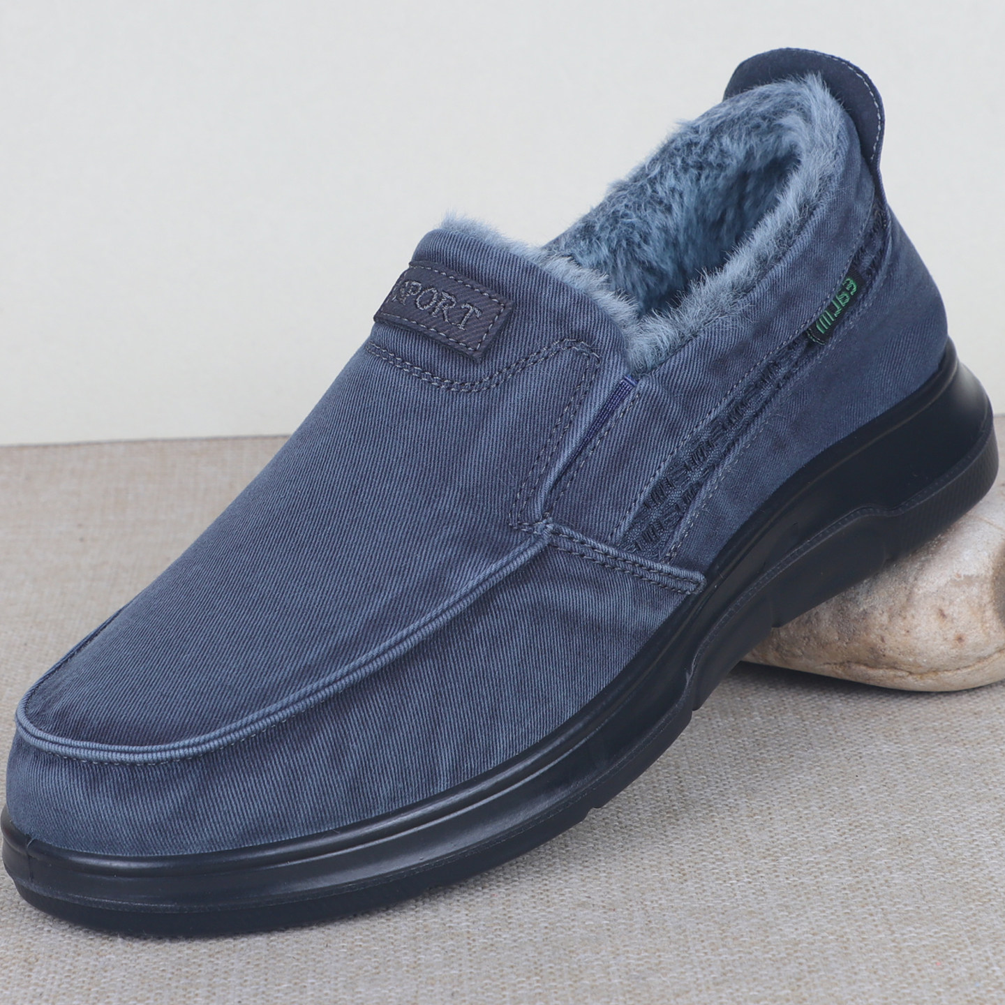 加绒老北京布鞋男棉鞋2025冬季一脚蹬休闲鞋隔风保暖好穿的爸爸鞋,流行男鞋,布鞋,淘宝优惠券,粉丝福利购,淘宝优惠卷