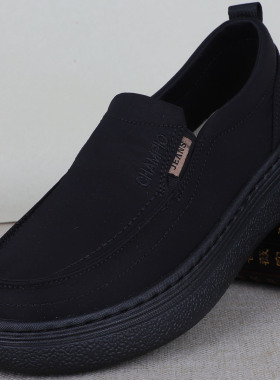 老北京布鞋男士休闲鞋一脚蹬透气软底百搭宽肥胖脚掌大码鞋454647