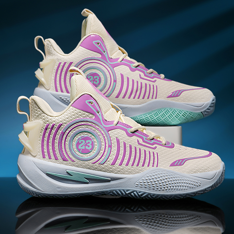 高品质篮球鞋男新款青少年学生跑步高帮减震气垫厚底防滑运动球鞋