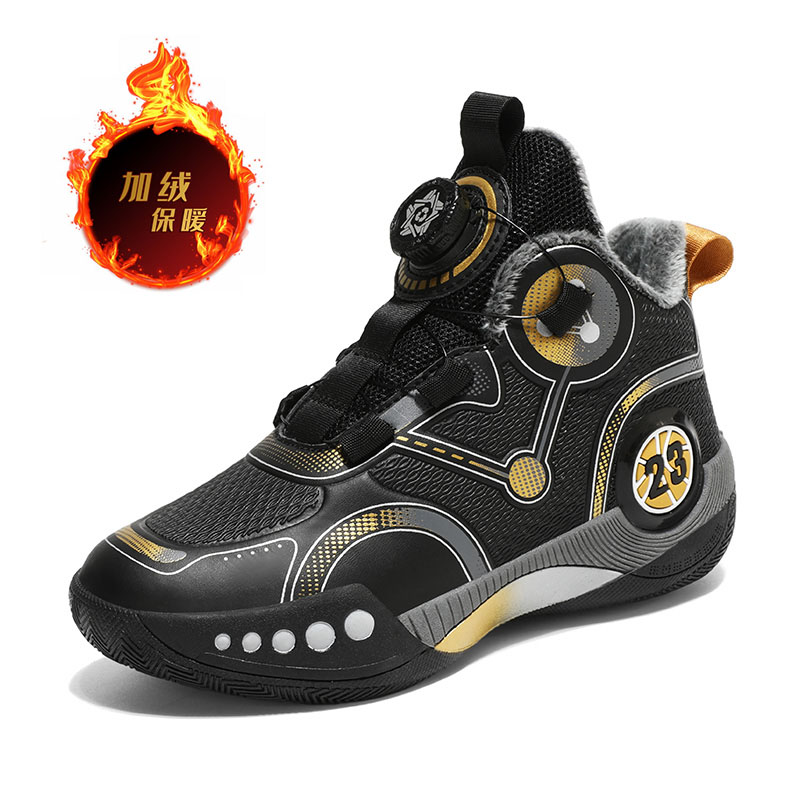 秋冬季科比加绒保暖篮球鞋男童训练中大童运动鞋防滑减震实战球鞋