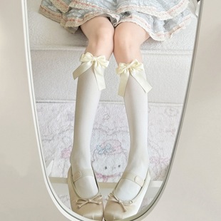 薄款 仙女袜子春夏季 韩系甜妹女生洛丽塔玛丽珍百搭蝴蝶结jk小腿袜