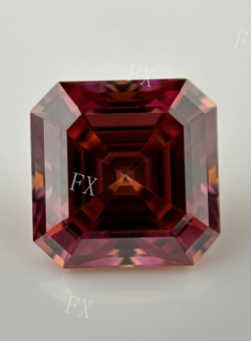 石榴红莫桑石宝塔形阿斯切裸钻 过钻笔有腰码 K金首饰diy补钻配石