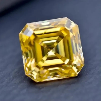 金黄色莫桑石宝塔形阿斯切裸钻 过钻笔有腰码 K金首饰diy补钻配石