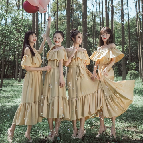 Свадебное платье, цвета шампанского, широкая цветовая палитра, для подружки невесты