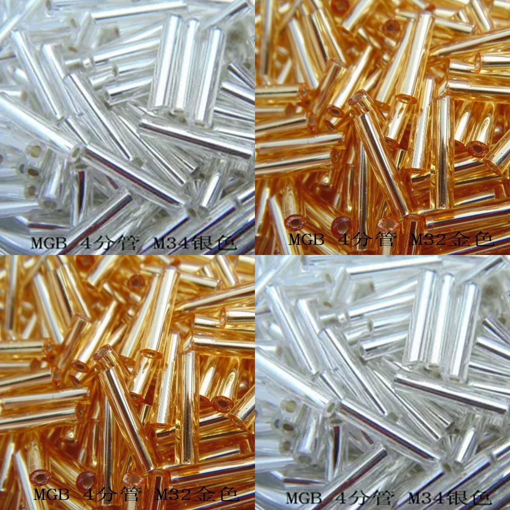 diy银色金色玻璃婚纱管珠