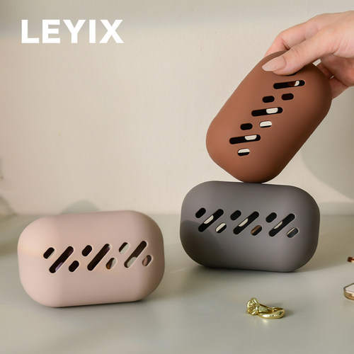 LEYIX粉扑收纳包硅胶便携美妆口红粉饼粉刷香水收纳包