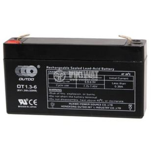 20HR电子秤考勤指纹机打卡机电瓶 6V1.3AH OUTDO蓄电池OT1.3