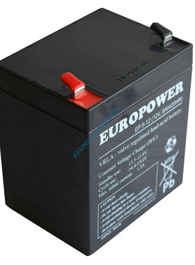 EUROPOWER蓄电池 EP5-12 12V5AH/20HR 免维护可充电电池