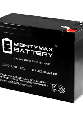 MIGHTYMAX BATTERY蓄电池 ML10-12 12VOLT10 AMP HR 免维护电池