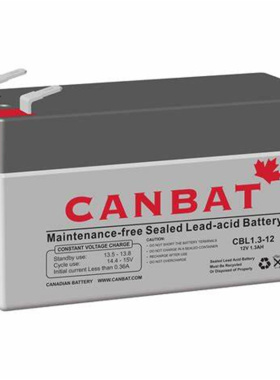CANBAT蓄电池 CBL1.3-12 12V/1.2AH 免维护可充电铅酸电池