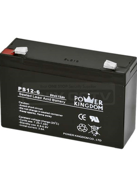 POWER KINGDOM蓄电池 PS12-6 6Volt12AH 免维护可充电铅酸电池