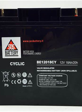 SOS BATTERY蓄电池 CYCLIC BE12018CY 12V 18AH/20HR 免维护电池