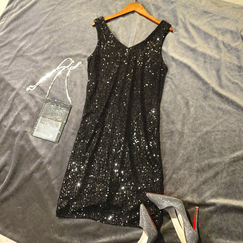 欧洲站夏季新品chic风闪闪背心裙
