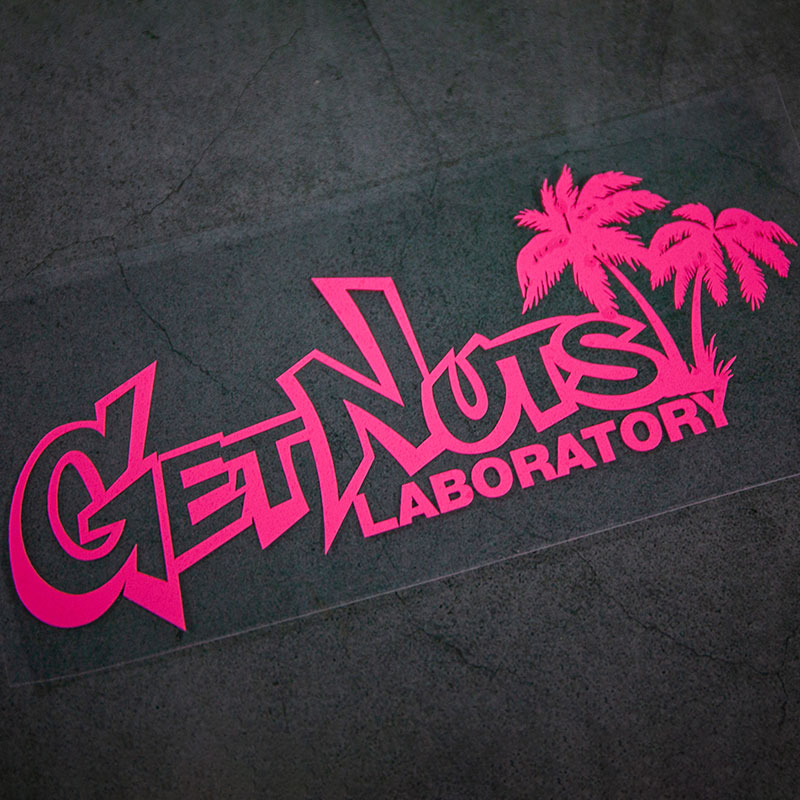 汽车贴纸个性花体Get Nuts椰子树前挡后挡风玻璃贴车窗贴电动车贴