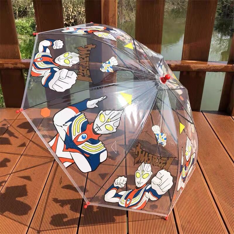 新款凹凸曼透明儿童雨伞幼儿园创意可爱卡通男女孩学生自动长柄伞