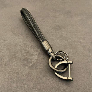 创意子弹头旋转钥匙扣男女真皮汽车钥匙扣合金挂件情侣编织钥匙链
