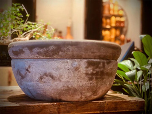 老北京鱼盆泥盆瓦盆民国老鱼盆有年头得鱼盆金鱼缸