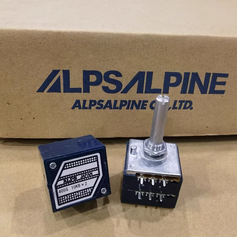 日本ALPS 27型双联电位器 B10K 柄长30MM圆  带中点