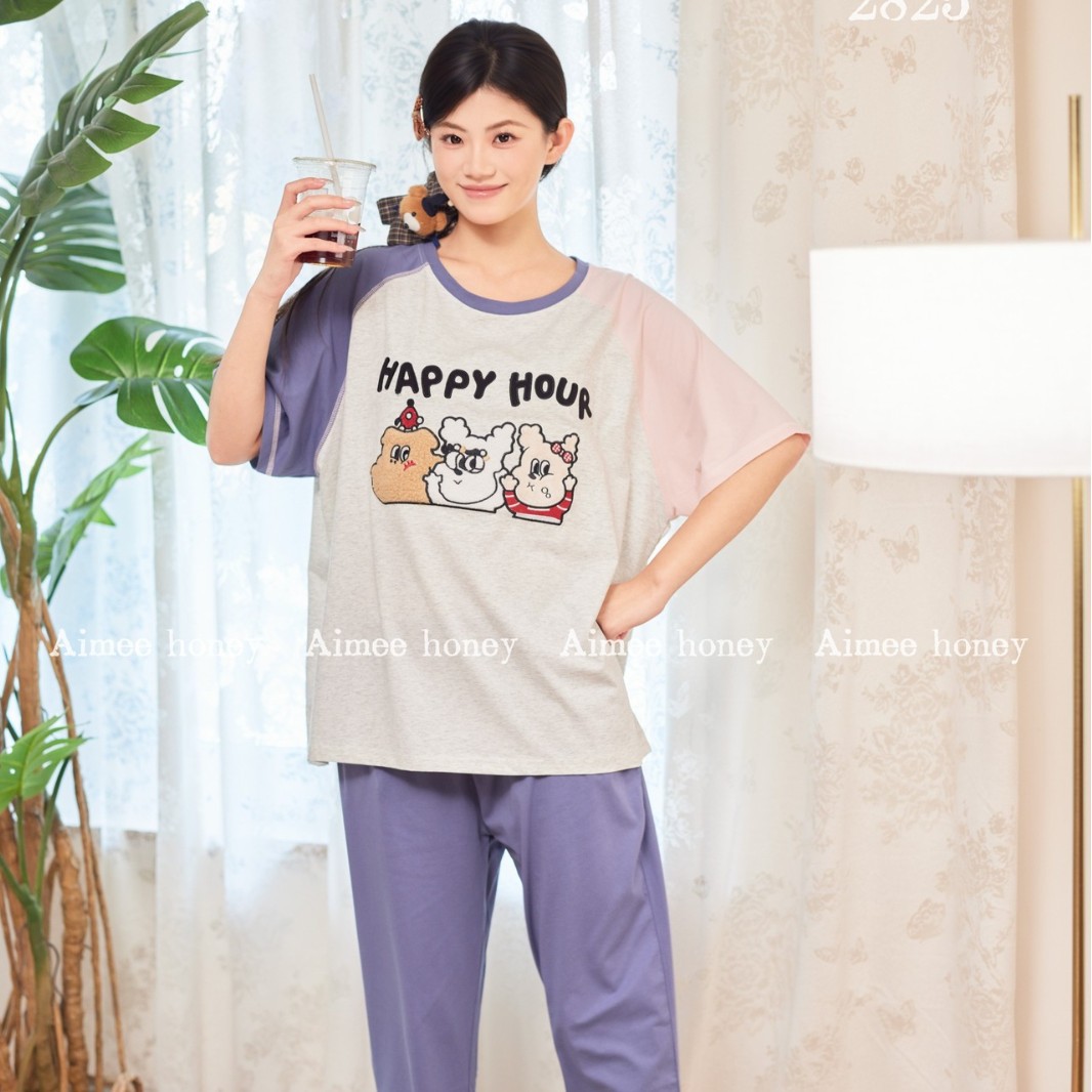 至爱甜馨短袖大版家居服套装睡衣