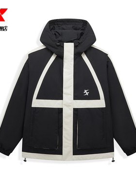 特步高校冬令营羽绒服男2024年