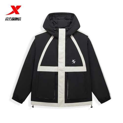特步高校冬令营羽绒服男2024年