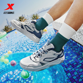 男鞋 休闲鞋 夏季 特步暗流3.0板鞋 新款 时尚 网面透气鞋 976219310040