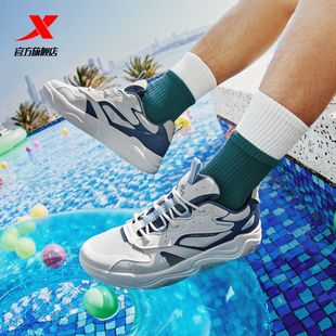 特步暗流3.0板鞋|男鞋夏季新款时尚休闲鞋网面透气鞋976219310040