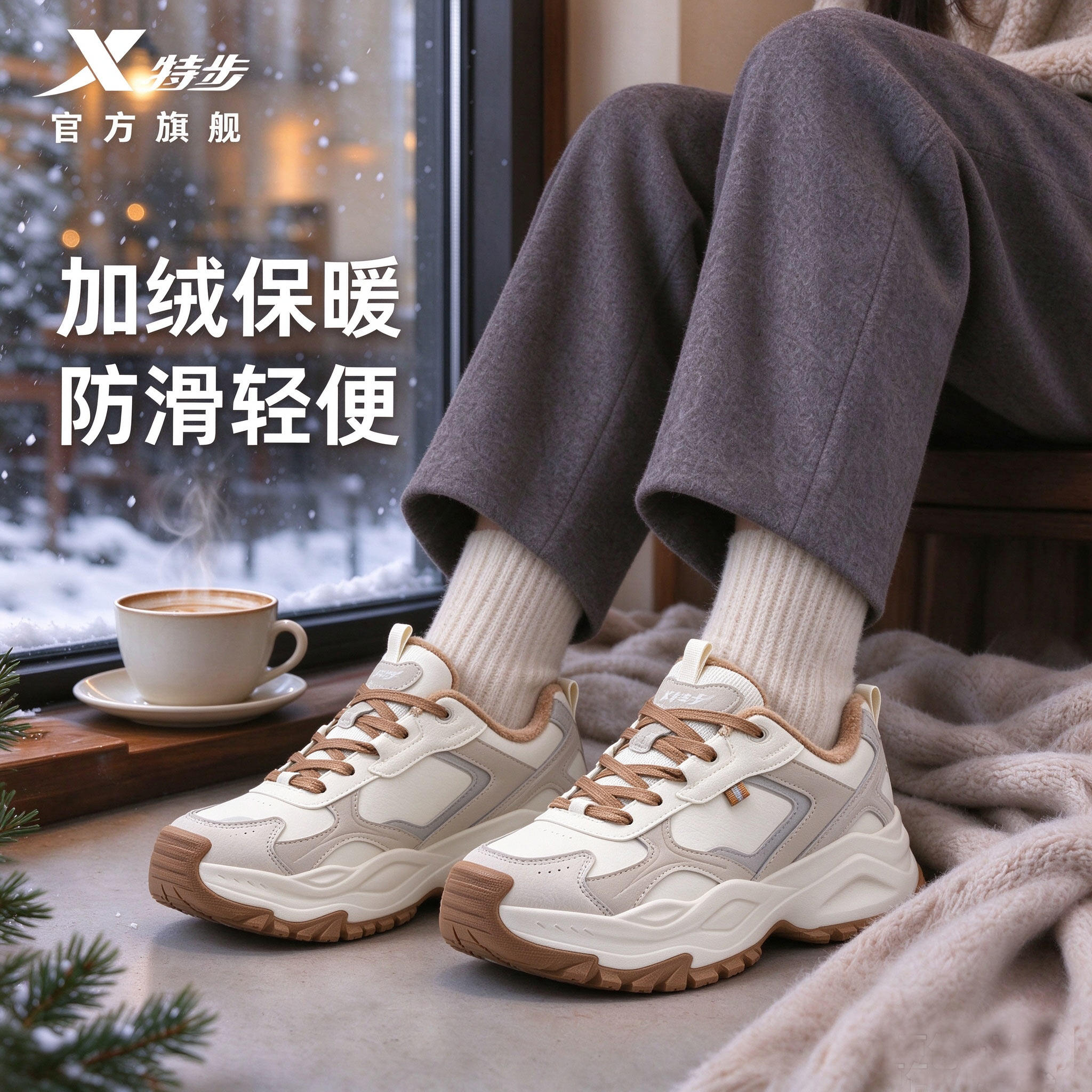 女款加绒保暖厚底老爹鞋男休闲鞋