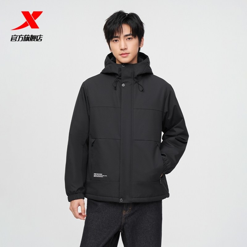 特步棉服男2025年新款冬季运动上衣保暖夹克防风外套975429