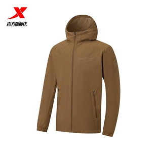 特步保暖风衣男2025年冬季新款官方正品男装运动夹克上衣防风外套