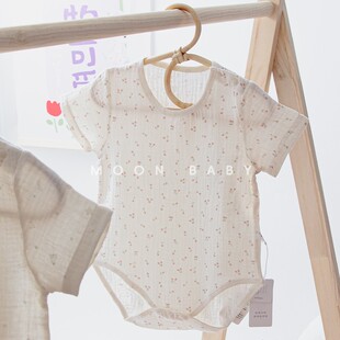 娃丽比短袖包屁衣夏婴儿衣服薄款男女宝宝夏天纱布哈衣休闲家居服