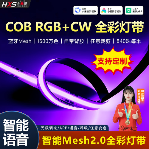 全光谱RGBCW智能灯带七彩＋白暖