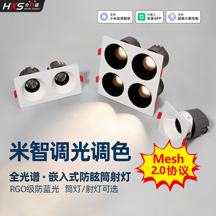 已接入米家APP智能射灯嵌入式斗胆灯筒灯调光Mesh2.0防眩高级感