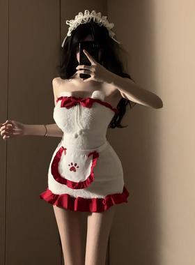 新款可爱小熊女仆装圣诞连衣裙性感纯欲显瘦修身包臀短裙