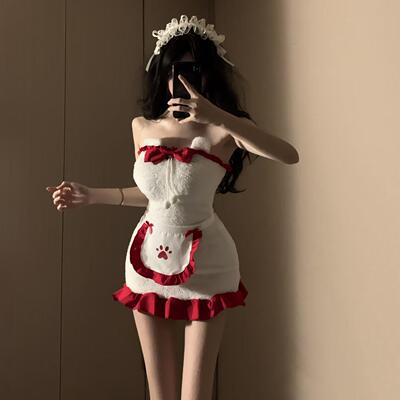 圣诞小熊可爱女仆毛绒连衣裙
