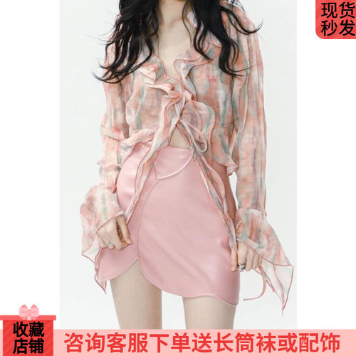 衬衫新款气质不规则短裙子夏季女