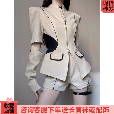 上衣阔腿短裤子三件套女装潮