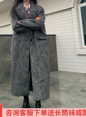 加厚保暖羊毛呢外套冬季新款设计感小众韩版百搭中长款呢子大衣女