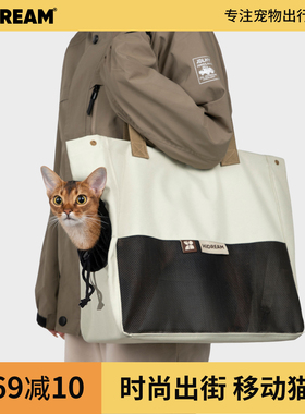 HiDREAM单肩帆布猫包外出便携手提包小体狗包轻薄轻便宠物出行包