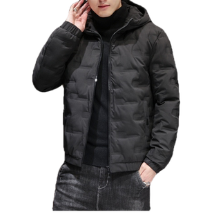 棉衣男韩版潮流短款羽绒棉服银灰色亮面棉袄男士冬季外套连帽潮牌
