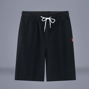 夏季纯棉宽松大裤衩5分休闲短裤男士五分裤爸爸外穿中裤子男款